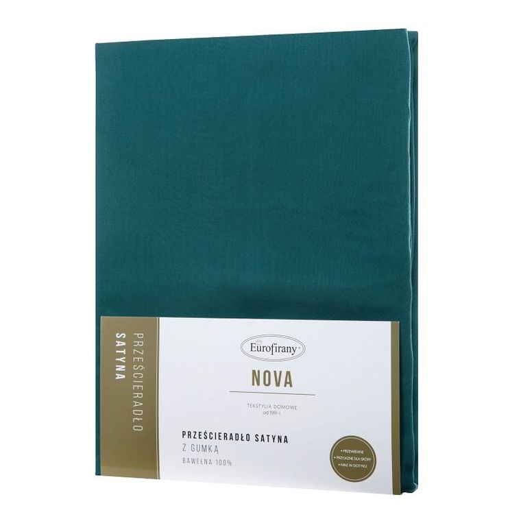 Eurofirany, prześcieradło z gumką, Nova3, 100-200 cm, turkusowy