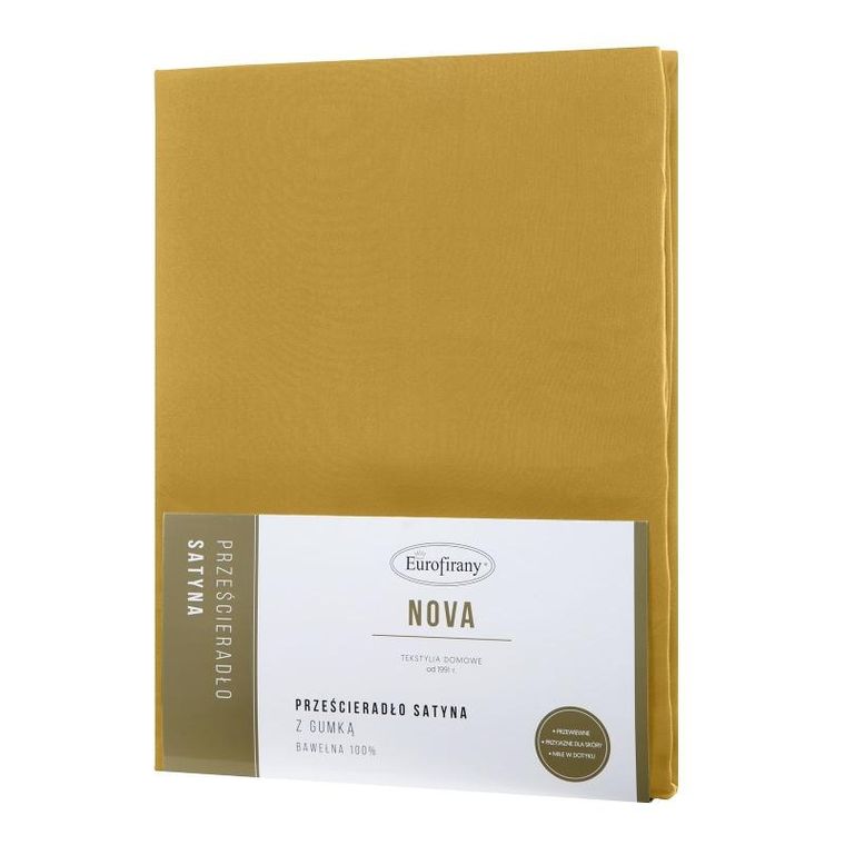 Eurofirany, prześcieradło z gumką, Nova3, 140-200 cm, musztardowy