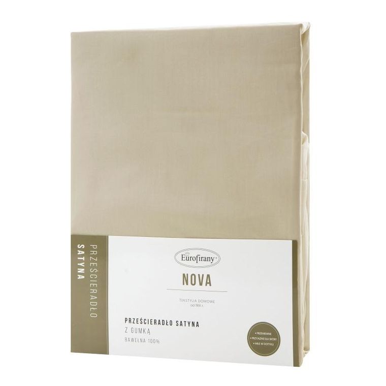 Eurofirany, prześcieradło z gumką Nova3, 140-200 cm, wysokość 30 cm, beżowy