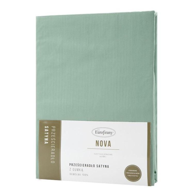 Eurofirany, prześcieradło z gumką Nova3, 220-200 cm, wysokość 30 cm, miętowy