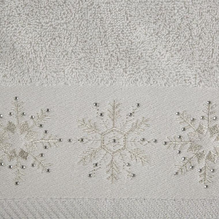 Eurofirany, ręcznik świąteczny, Joy, 70-140 cm, srebrny