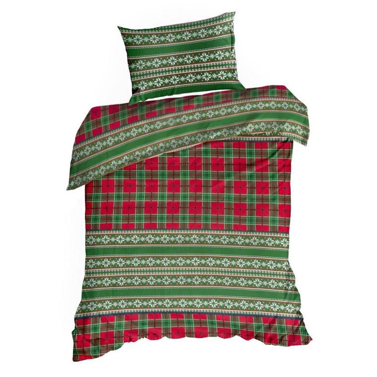 Eurofirany, świąteczny komplet pościeli, Aurora, 220-200 cm, zielony