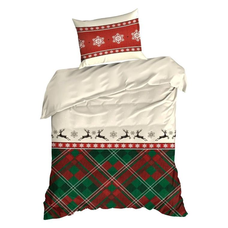 Eurofirany, świąteczny komplet pościeli, Austin, 220-200 cm, czerwony