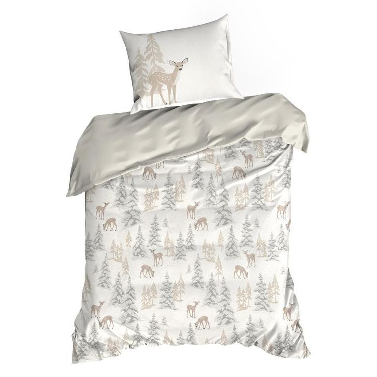 Eurofirany, świąteczny komplet pościeli, Fawn, 220-200 cm, biały