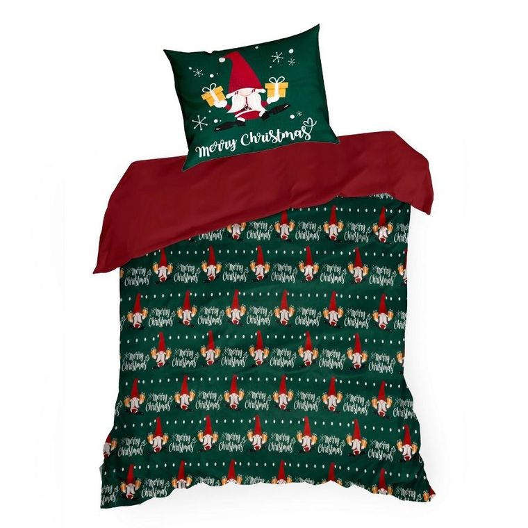 Eurofirany, świąteczny komplet pościeli, galdor, 140-200 cm, zielony
