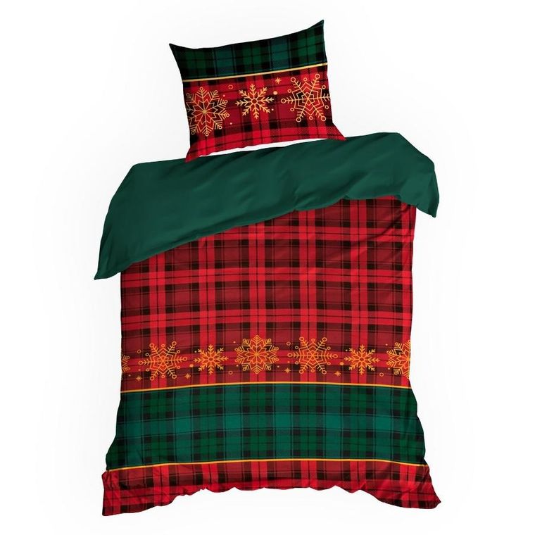 Eurofirany, świąteczny komplet pościeli, Glory, 220-200 cm, czerwony