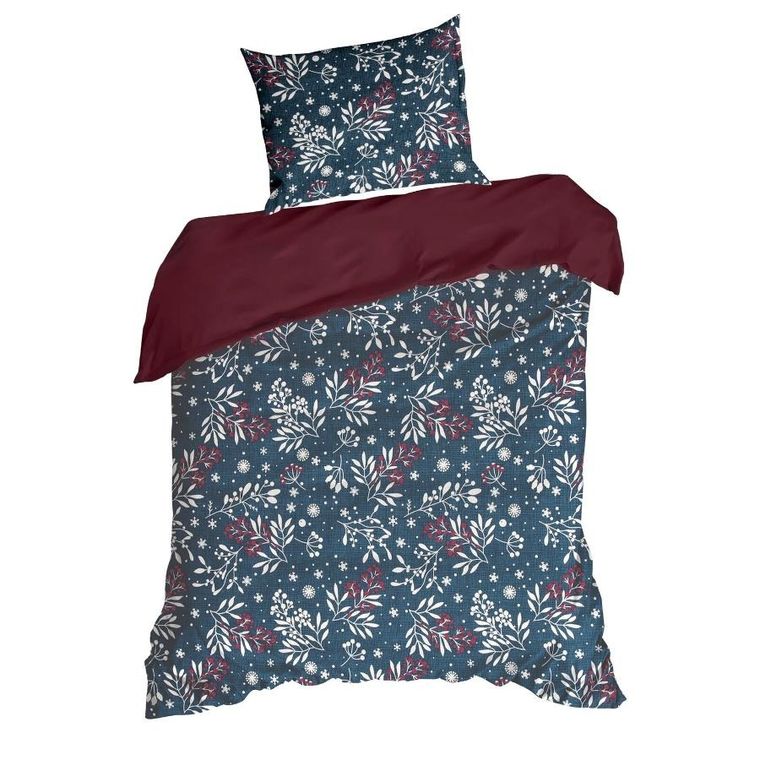 Eurofirany, świąteczny komplet pościeli, Kristy, 220-200 cm, granatowy