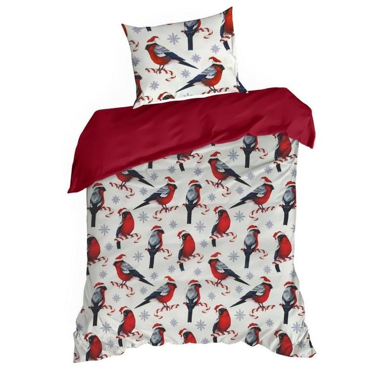 Eurofirany, świąteczny komplet pościeli, Melody, 220-200 cm, biały