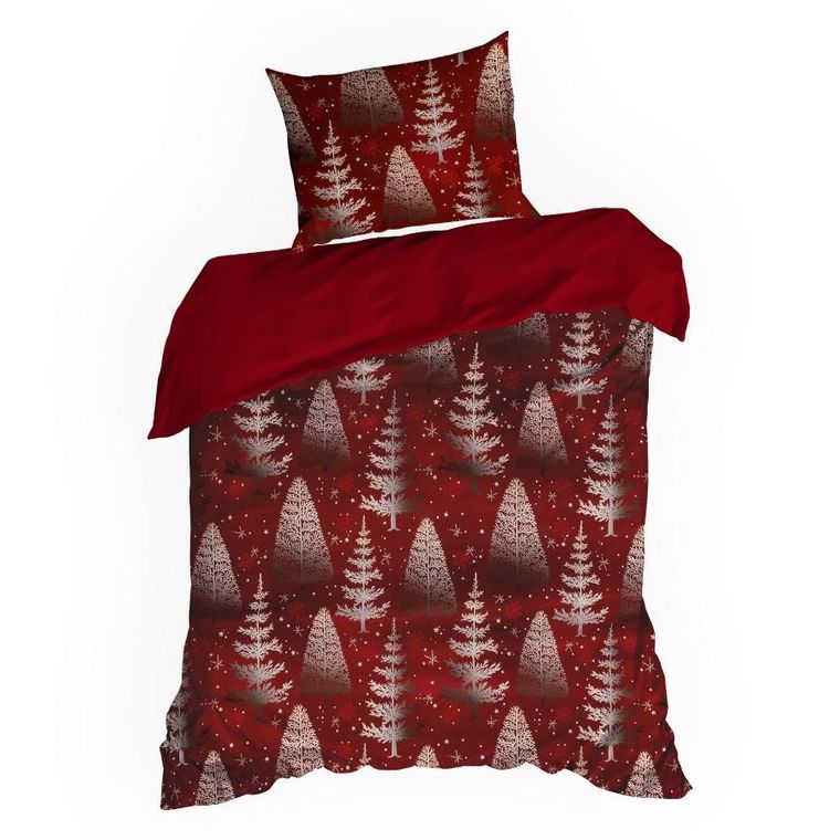 Eurofirany, świąteczny komplet pościeli, Rubin, 160-200 cm, czerwony