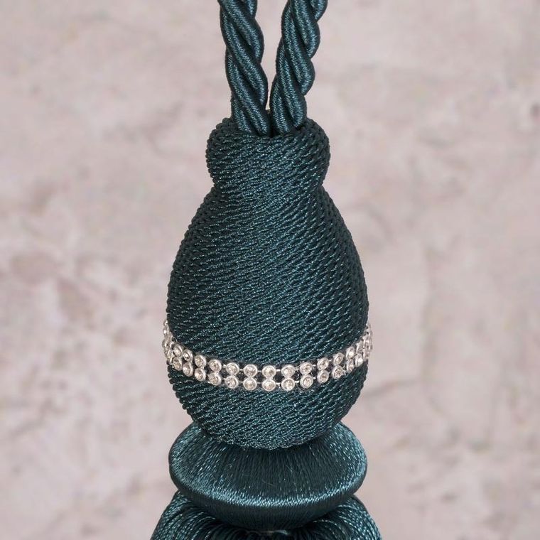 Eurofirany, sznur dekoracyjny, Anita, długość 75 cm, ciemnoturkusowy