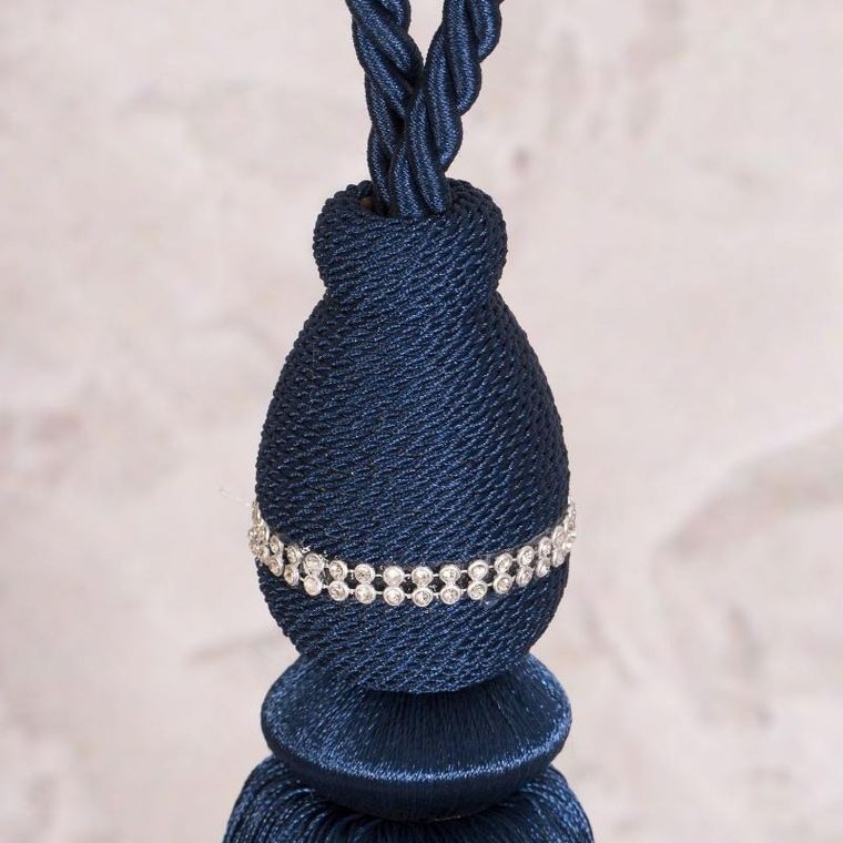 Eurofirany, sznur dekoracyjny, Anita, długość 75 cm, granatowy