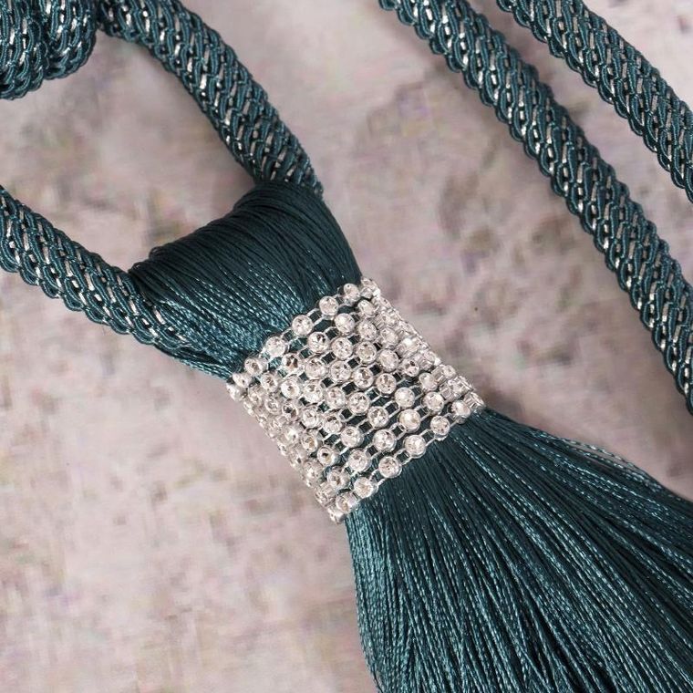 Eurofirany, sznur dekoracyjny, Gloria, długość 65 cm, ciemnoturkusowy