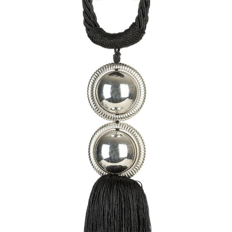 Eurofirany, sznur dekoracyjny, Naomi, 76-38 cm, czarny