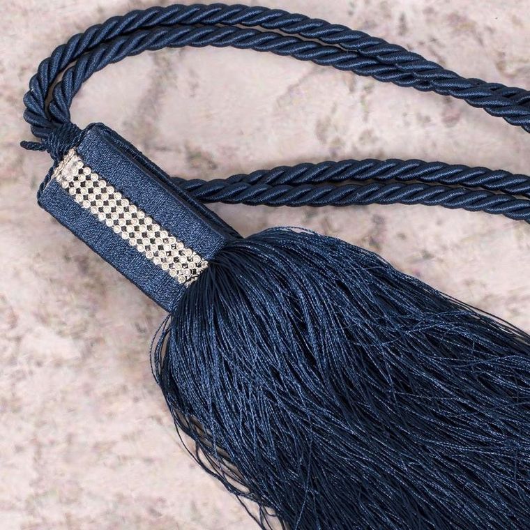 Eurofirany, sznur dekoracyjny, Olivia, długość 74 cm, granatowy