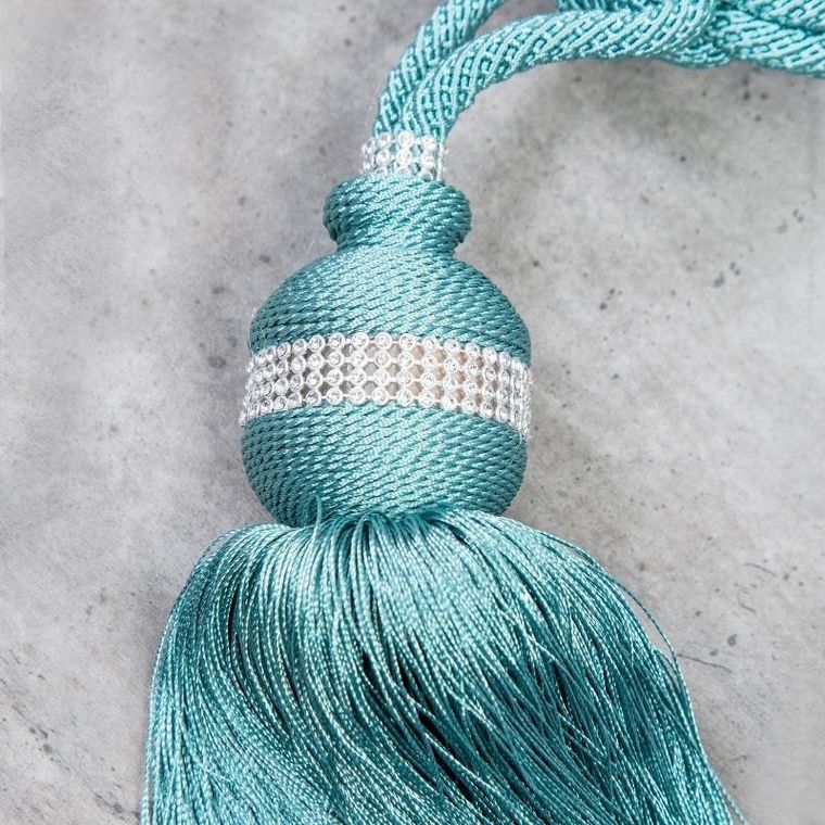 Eurofirany, sznur dekoracyjny, Tracy, długość 63 cm, jasnoturkusowy