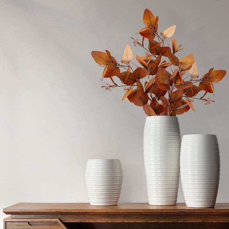 Eurofirany, wazon dekoracyjny, Aria, 14-14-17 cm, biały