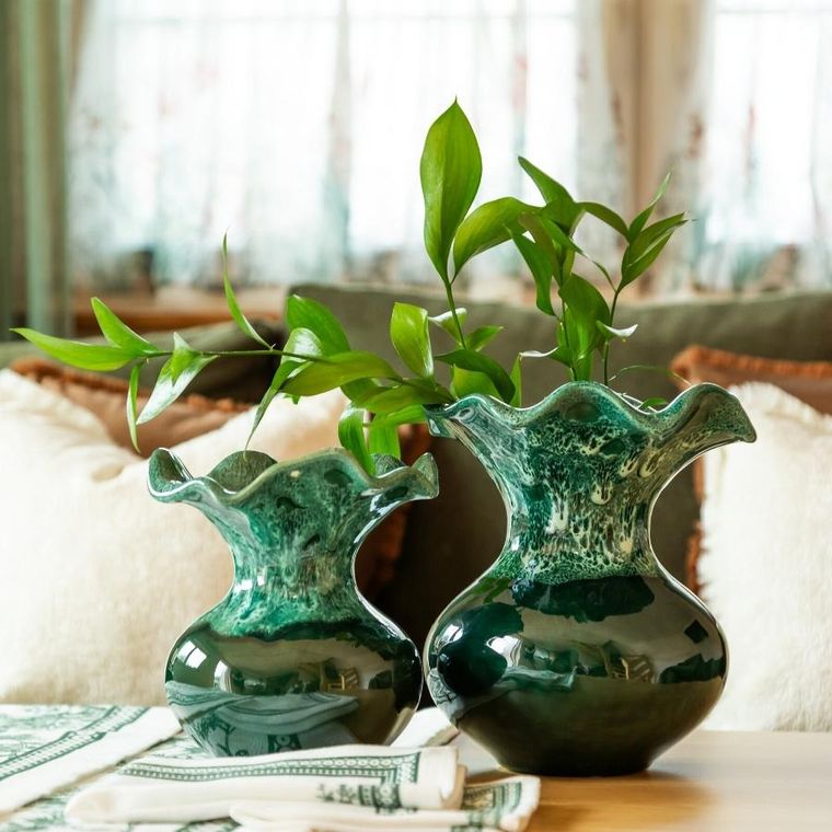 Eurofirany, wazon dekoracyjny, Dina, 18-20 cm, zielony