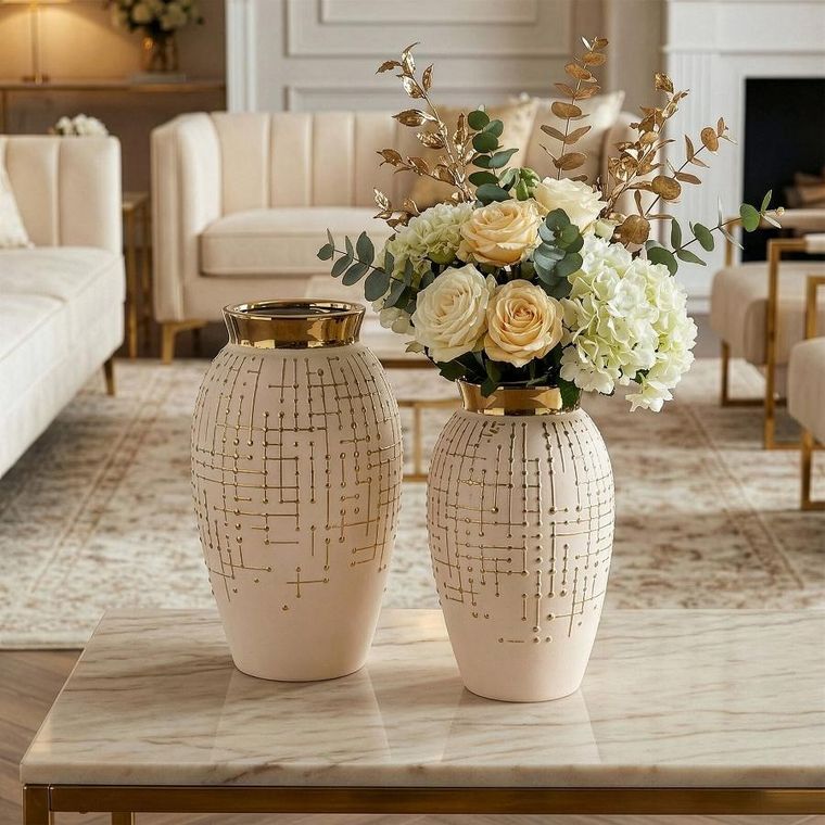 Eurofirany, wazon dekoracyjny, Kena, 15-25 cm, kremowy