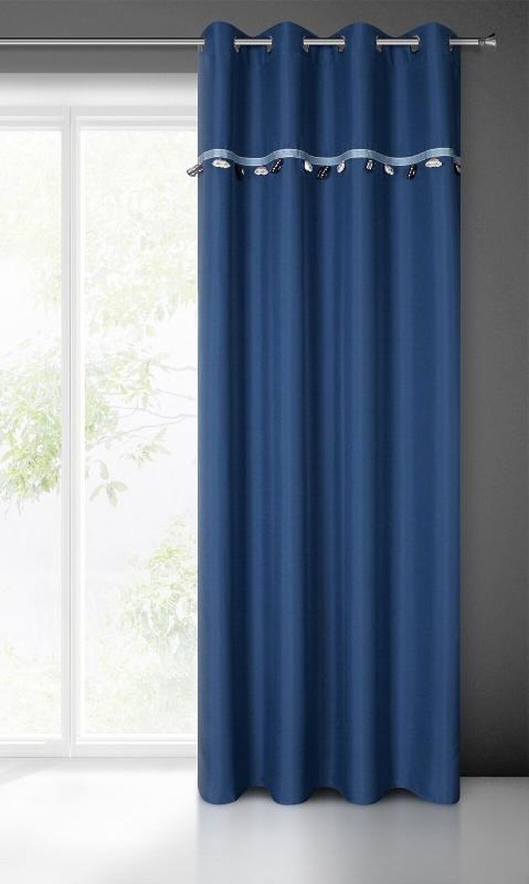 Eurofirany, zasłona gotowa, car, 140-250 cm, ciemnoniebieski