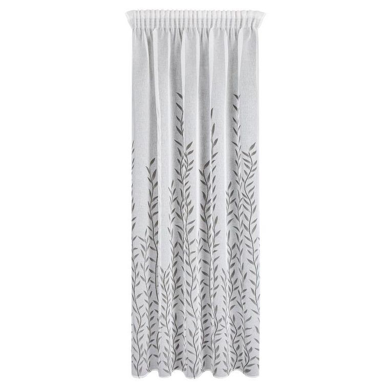 Eurofirany, zasłona gotowa, Glori, na taśmie, 140-270 cm, biały