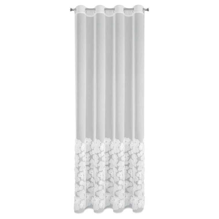 Eurofirany, zasłona gotowa, Jasmin, 140-250 cm, biały