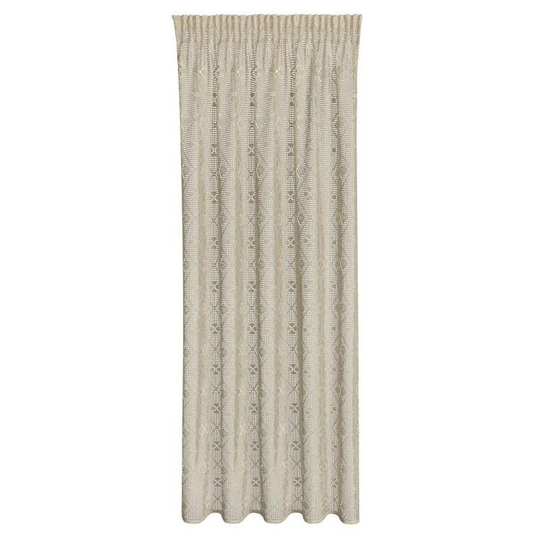 Eurofirany, zasłona gotowa, Nela, na taśmie 140-270 cm, naturalny