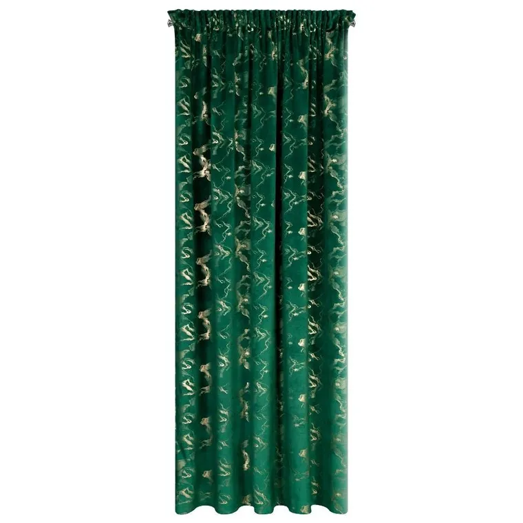 Eurofirany, zasłona gotowa, Raja, na taśmie, 140-270 cm, ciemnozielony