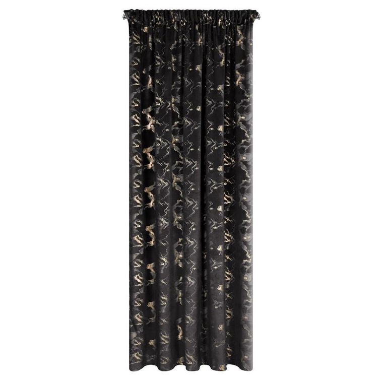 Eurofirany, zasłona gotowa, Raja, na taśmie, 140-270 cm, czarny