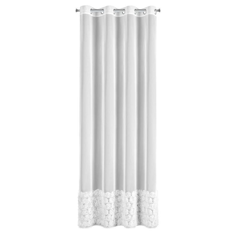 Eurofirany, zasłona gotowa, Roses, 140-250 cm, biały
