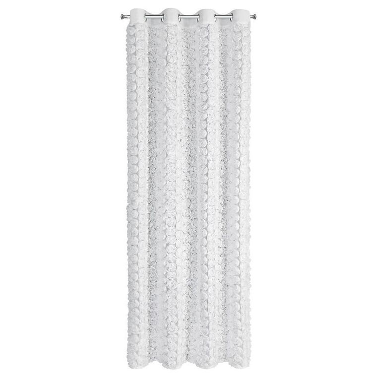 Eurofirany, zasłona gotowa, Roses, 140-250 cm, biały