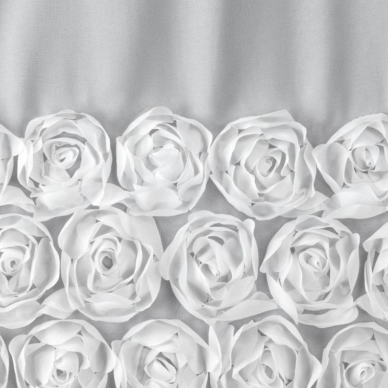 Eurofirany, zasłona gotowa, Roses 8, 400-160 cm, biały