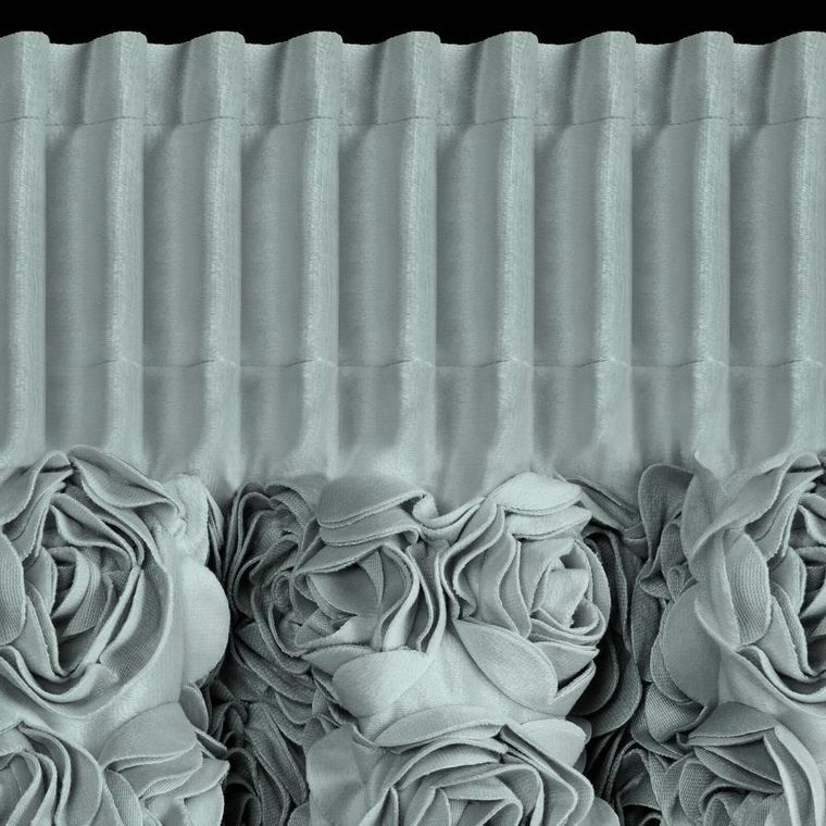 Eurofirany, zasłona gotowa, Roses, na taśmie, 140-270 cm, miętowy