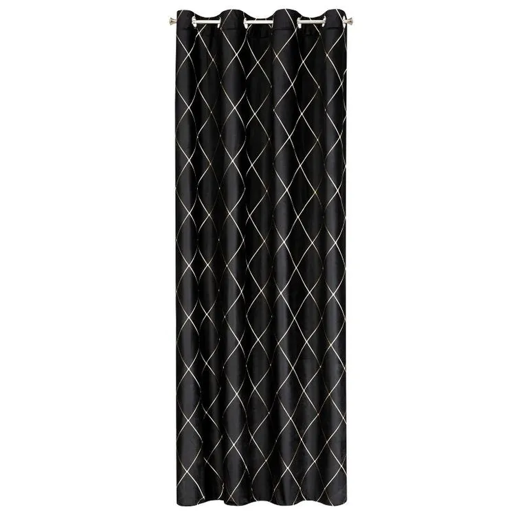 Eurofirany, zasłona zaciemniająca dekoracyjna, Pierre Cardin Margo, 140-250 cm, czarny