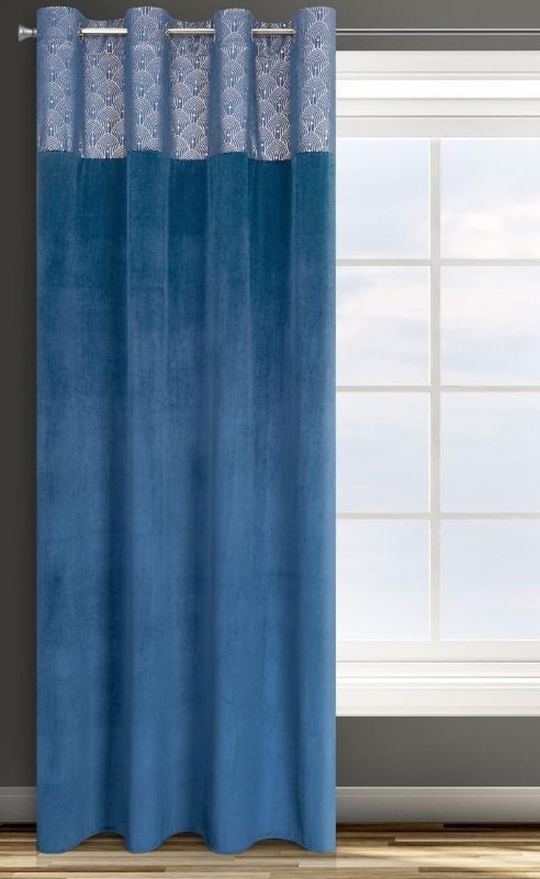 Eurofirany, zasłona zaciemniająca gotowa, Agnes, 140-250 cm, granatowy