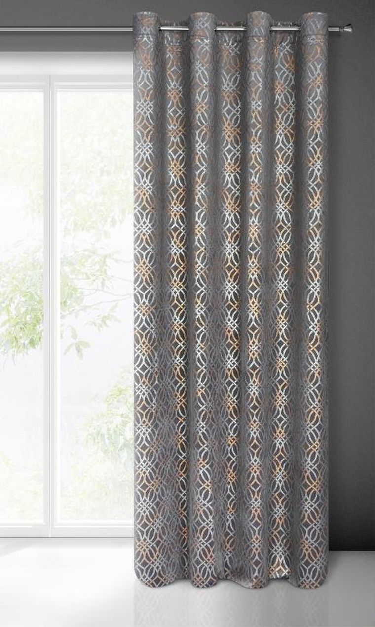 Eurofirany, zasłona zaciemniająca gotowa, Areta, 140-250 cm, stalowy