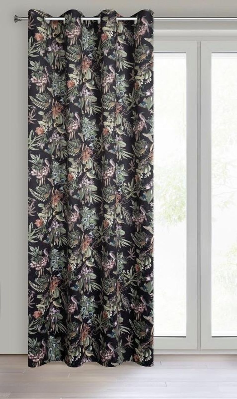 Eurofirany, zasłona zaciemniająca gotowa, Becky, 140-250 cm, czarny