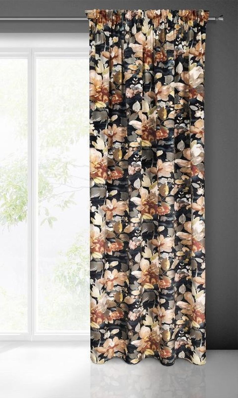 Eurofirany, zasłona zaciemniająca gotowa, Betty, na taśmie, 140-300 cm, grafitowy