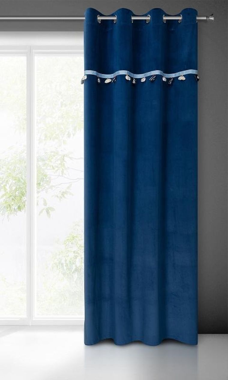 Eurofirany, zasłona zaciemniająca gotowa, car, 140-250 cm, granatowy