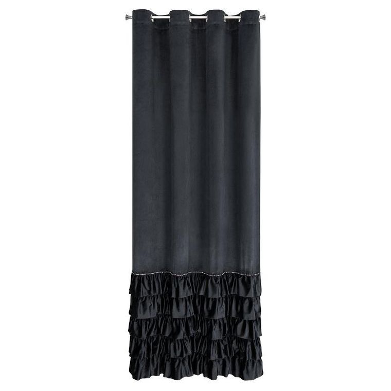 Eurofirany, zasłona zaciemniająca gotowa, Carli, 140-250 cm, czarny