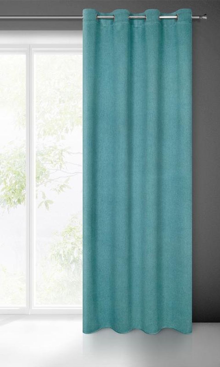 Eurofirany, zasłona zaciemniająca gotowa, Carlo, 140-250 cm, turkusowy