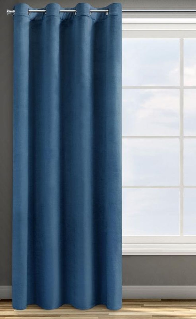 Eurofirany, zasłona zaciemniająca gotowa, D91 Rosa, 140-250 cm, granatowy