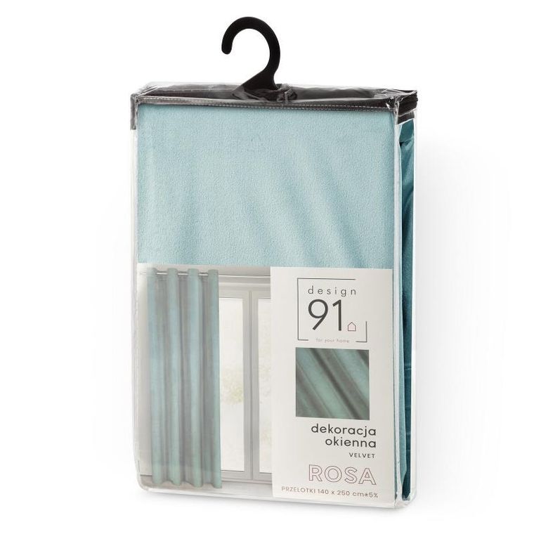 Eurofirany, zasłona zaciemniająca gotowa, d91 Rosa, 140-250 cm, szałwiowy