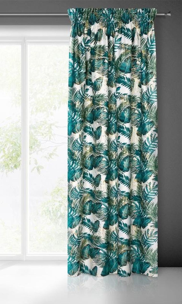 Eurofirany, zasłona zaciemniająca gotowa, Davos, na taśmie, 140-270 cm, zielony