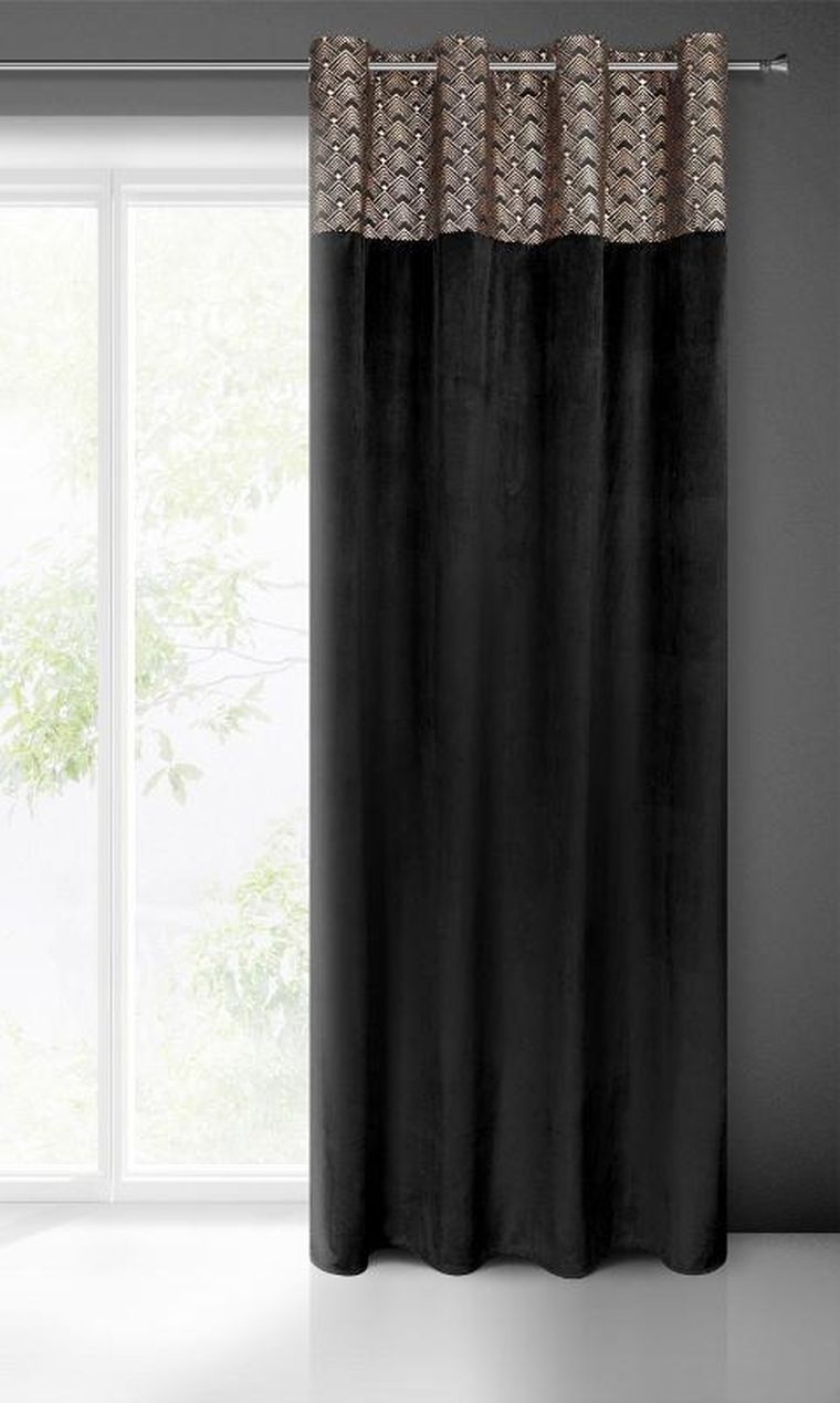 Eurofirany, zasłona zaciemniająca gotowa, Elen, 140-250 cm, czarny