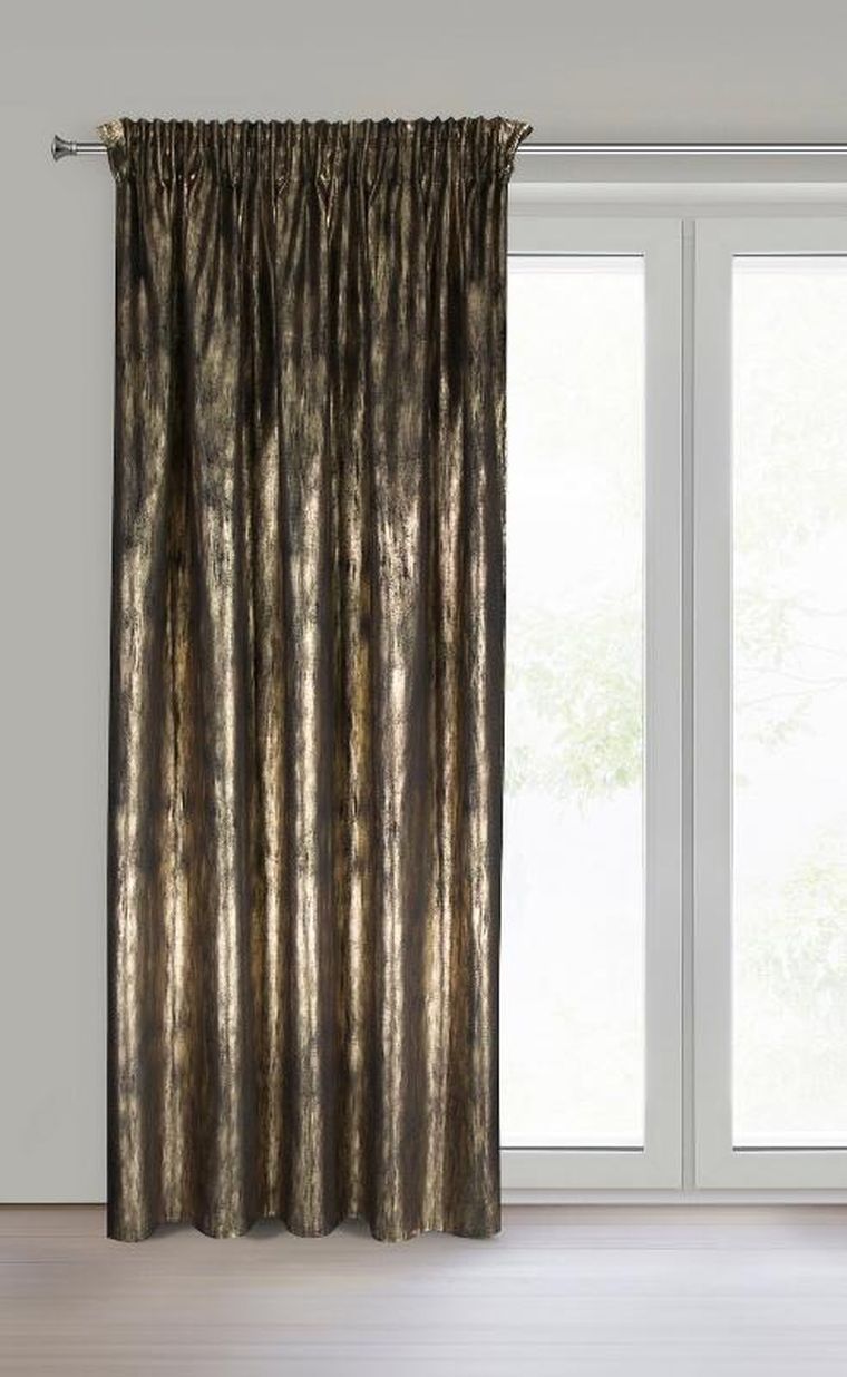 Eurofirany, zasłona zaciemniająca gotowa, Emila, na taśmie, 140-270 cm, czarny