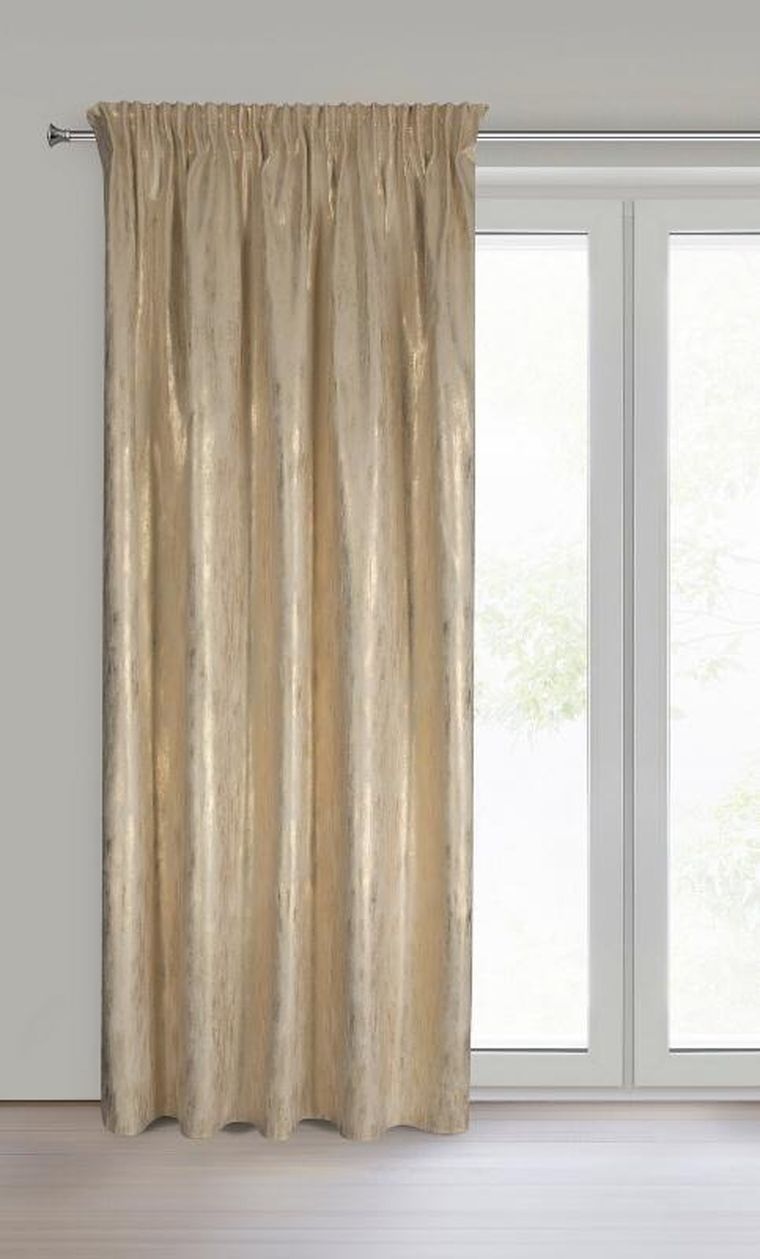 Eurofirany, zasłona zaciemniająca gotowa, Emila, na taśmie, 140-270 cm, kremowy