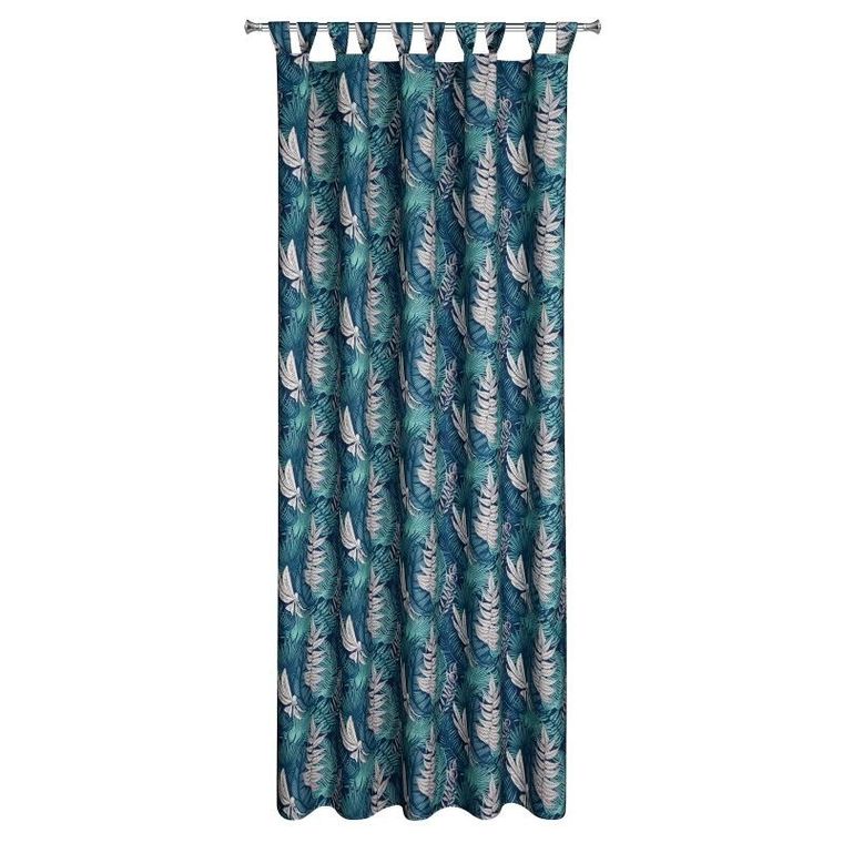 Eurofirany, zasłona zaciemniająca gotowa, Garden, na szelkach, 155-200 cm, turkusowy