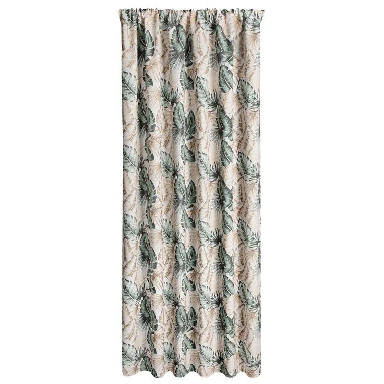 Eurofirany, zasłona zaciemniająca gotowa, Garden, na taśmie, 155-200 cm, beżowy