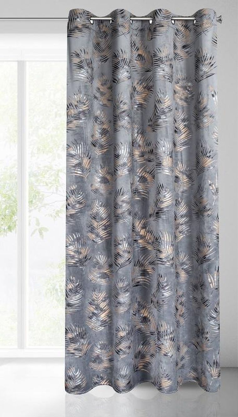 Eurofirany, zasłona zaciemniająca gotowa, Gloria, 140-250 cm, stalowy