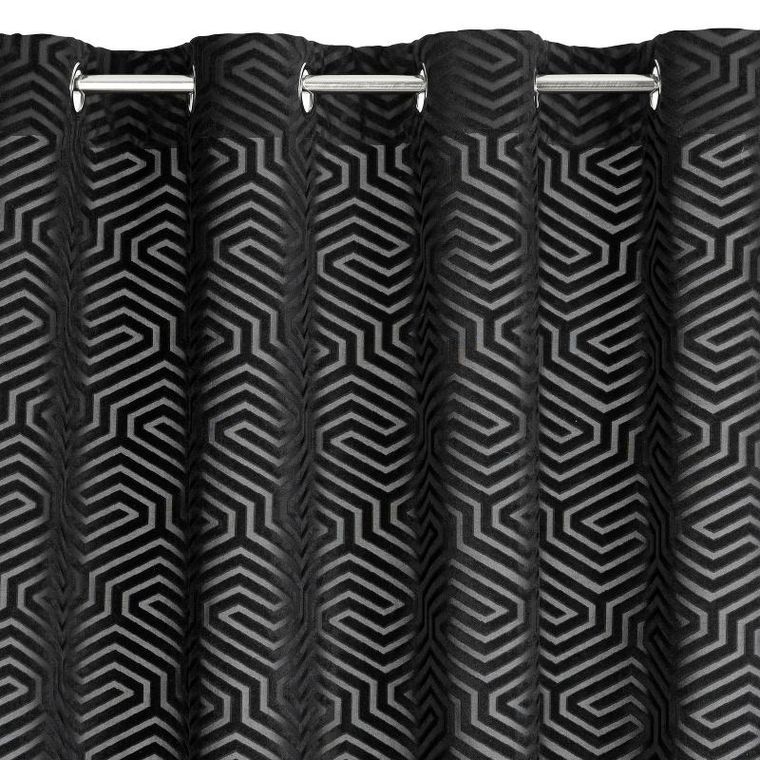 Eurofirany, zasłona zaciemniająca gotowa, Inga, 140-250 cm, czarny